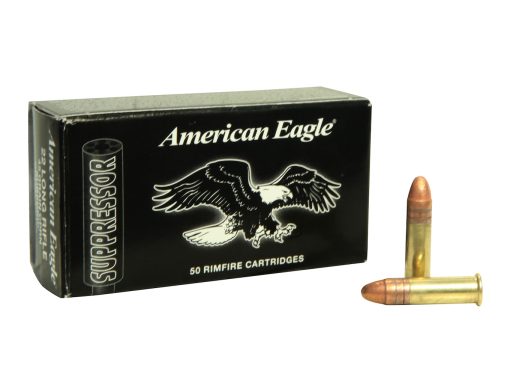 Federal American Eagle Suppressor Ammunition 22 Long Rifle 45 Grain Copper Plated Lead Round Nose