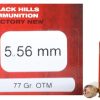 Black Hills Ammunition 5.56x45mm NATO 77 Grain Hollow Point