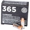 Sig Sauer 365 Elite Performance Ammunition 9mm Luger 115 Grain V-Crown Jacketed Hollow Point Box of 20