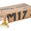 Sig Sauer M17 Military Grade Ammunition 9mm Luger +P 124 Grain Full Metal Jacket Box of 50