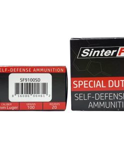 SinterFire Special Duty Ammunition 9mm Luger 100 Grain Frangible Hollow Point Lead Free Box of 20