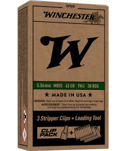 Winchester USA Ammunition 5.56x45mm NATO 62 Grain M855 SS109 Penetrator Full Metal Jacket 10 Round Clips