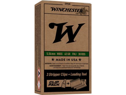 Winchester USA Ammunition 5.56x45mm NATO 62 Grain M855 SS109 Penetrator Full Metal Jacket 10 Round Clips