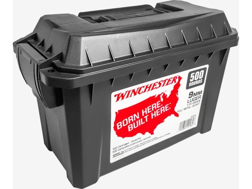 Winchester USA Ammunition 9mm Luger 115 Grain Full Metal Jacket Ammo Can