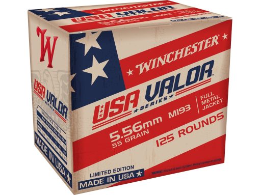 Winchester USA Valor Ammunition 5.56x45mm NATO 55 Grain M193 Full Metal Jacket